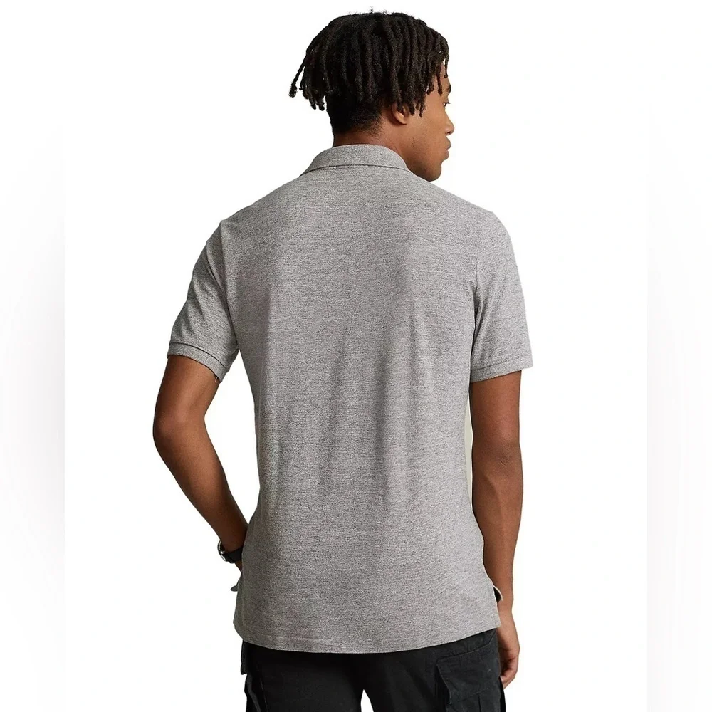 Polo Ralph Lauren | Gray Cotton Mesh Classic Fit Short Sleeve Polo Shirt, Large